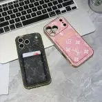 LV Pattern Leather iPhone Case Compare of two