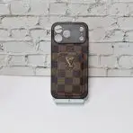 LV Style Card Holder Phone Case-BROWN CHECKERED