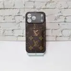 LV Style Card Holder Phone Case- Brown Monogram
