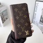 Louis V Folio Wallet Case: Brown Monogram-Brown Edge