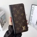 Louis V Folio Wallet Case iPhone 17 Series: Brown Monogram—Black Edges