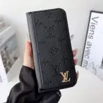 Louis V Folio Wallet Case iPhone 17 Series- Black Leather Monogram