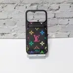 LV Magsafe Phone Case-Black Rainbow