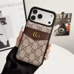 Vertical Folding LV Card Holder Wallet iPhone 17 / Pro / Pro Max / Air GG DIAMONDS