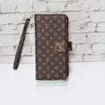 Zippered Wallet Phone Case LV Style for 17 Series - BROWN SMALL MONOGRAM