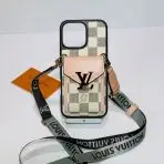 iPhone LV Case—White Checkered