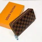 LV Brown Checkered Double Wallet