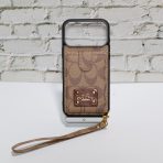 Coach Card Holder Case iPhone—Light Brown