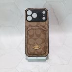 Coach Card Holder Phone Case-Light Brown