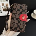 Coach Phone Case Wallet iPhone 17 Dark Bown-Red Clasp