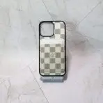 Louis V Magsafe iPhone Case Card Holder-White Checkered