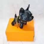 louis vuitton french bulldog keychain-Black Monogram