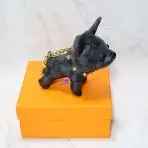 louis vuitton french bulldog keychain-Black checkered