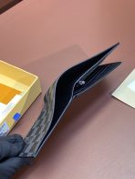 Black LV Mens Trifold Wallet with Zipper  with Zipper - image 3