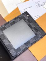 Black LV Mens Trifold Wallet with Zipper  with Zipper - image 5
