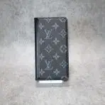 iPhone Wallet Case LV Leather-BLACK MONOGRAM