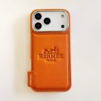 Hermes Leather Phone Case Orange