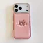 Hermes Leather Phone Case Pink
