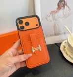 Hermes Leather iPhone Cover Card Slot For 12-18 Series - image 2