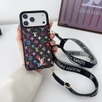 LV Monogram Crossbody Wallet Case-BLACK SMALL MONOGRAM