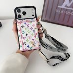 LV Monogram Crossbody Wallet Case-WHITE SMALL MONOGRAM