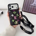 LV Monogram Crossbody Wallet Case-BLACK MONOGRAM