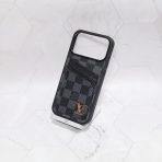 Louis Vuitton iPhone Card Holder Case—Black Checkered