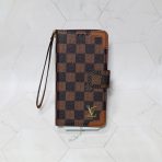 Folio LV Wallet Case—Brown Checkered-Brown