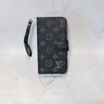 LV Leather Wallet iPhone Case-Black Monogram