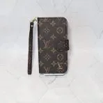 LV Leather Wallet iPhone Case-Brown Monogram