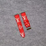 LV Apple Watch Bands Leather-Red Monogram