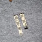 LV Apple Watch Bands Leather-White Checkered
