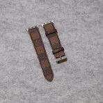 LV Apple Watch Bands Leather-Brown Checkered