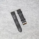 LV Apple Watch Bands Leather-Black Monogram