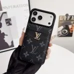 Card Holder Louis V iPhone Case-Black Monogram