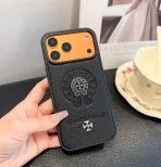 Leather Chrome Heart iPhone Case Style #2