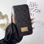 Coach Holster Wallet for iPhone-Dark Brown
