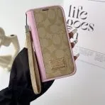 Coach Holster Wallet for iPhone—Khaki Light Pink edge