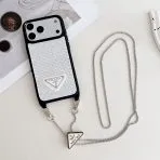 Crossbody Prada Phone case—White—Classic logo