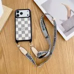 LV Classic Monogram iPhone Case—White Checkered