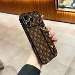 LV Hand Strap Back Cover Case—Brown Small Monogram