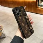 LV Hand Strap Back Cover Case-Brown Monogram