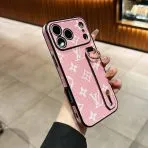 LV Hand Strap Back Cover Case-Pink