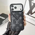 Magnet Card Holder LV iPhone Case-Black Monogram