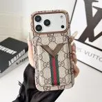 Magnet Card Holder LV iPhone Case-GG Breige