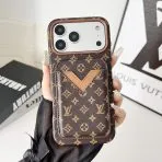 Magnet Card Holder LV iPhone Case-Brown Small Monogram