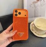 Rhinestone Prada Phone Case iPhone-Orange