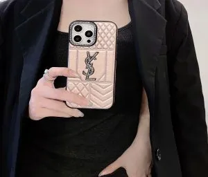 YSL iPhone Case Black light Pink