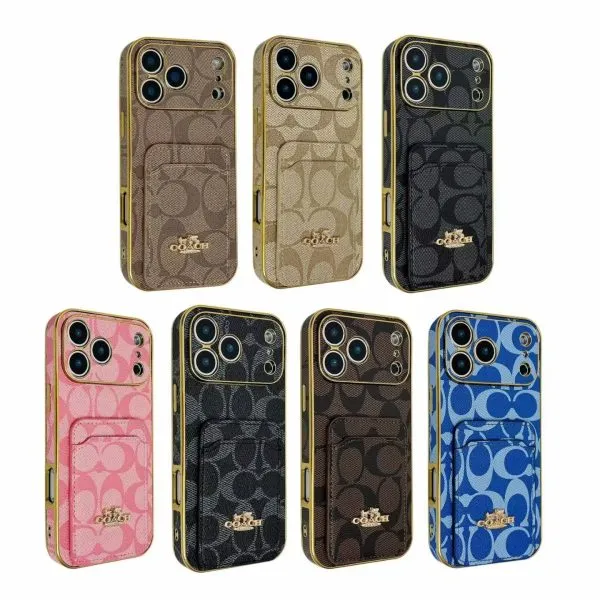 Electroplated Coach Card Holder Phone Case