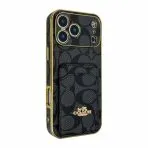 Electroplated Coach Card Holder Phone Case-BLACK